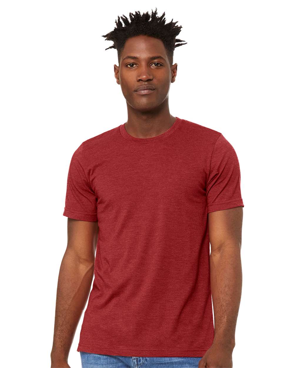 Heather Canvas Red Color CVC Jersey Tee