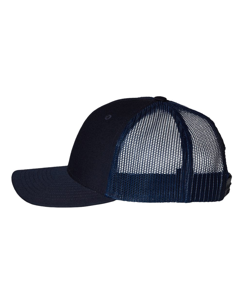 Navy Color Youth Trucker Snapback Cap Side View
