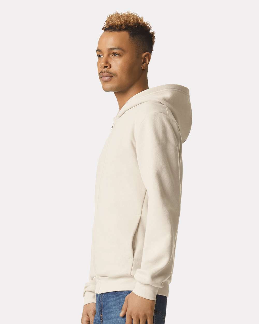 American Apparel  RF497 ReFlex Fleece Full-Zip Hoodie #colormdl_Bone