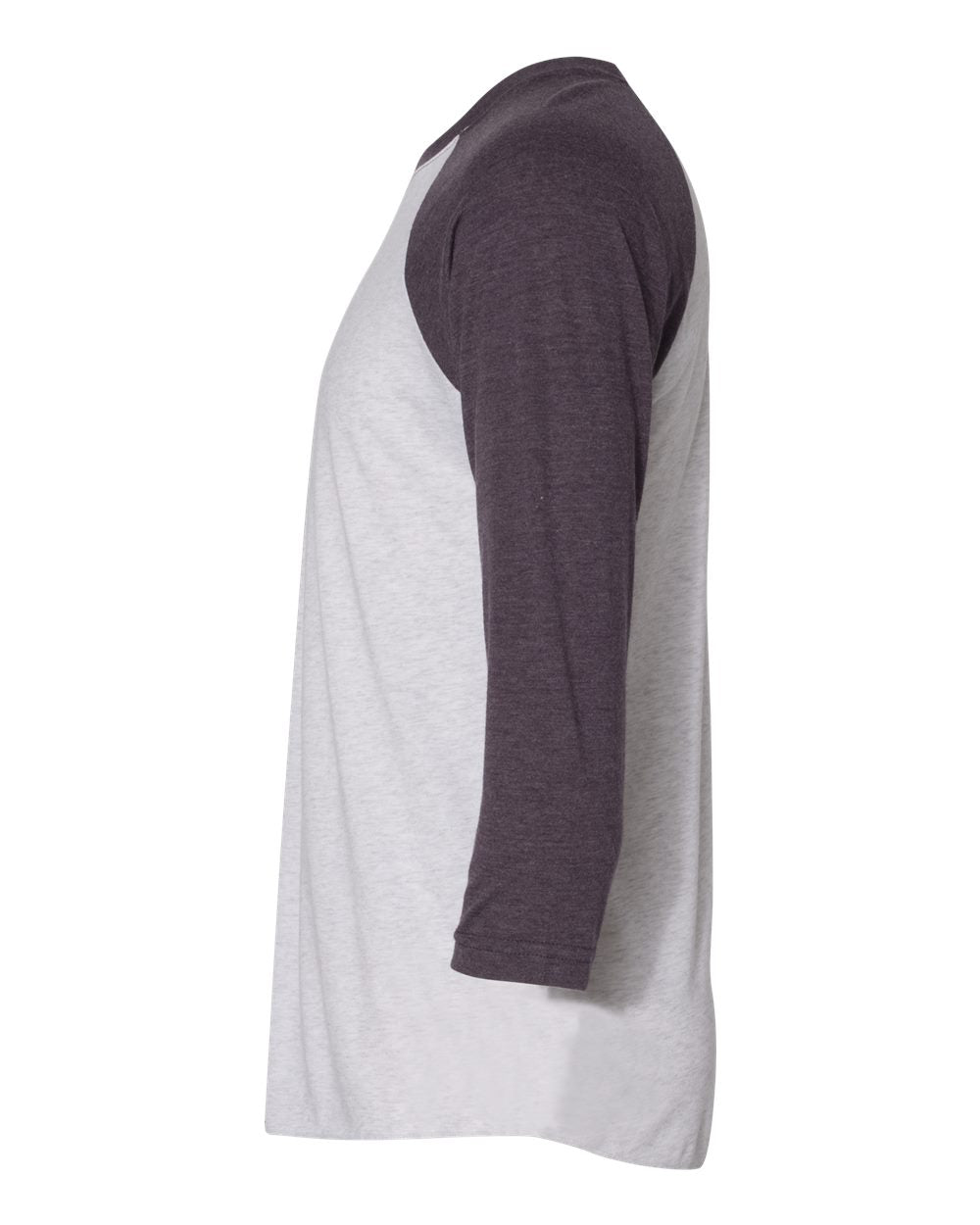 Next Level Triblend Three-Quarter Raglan T-Shirt 6051 #color_Vintage Purple Sleeves/ Heather White Body