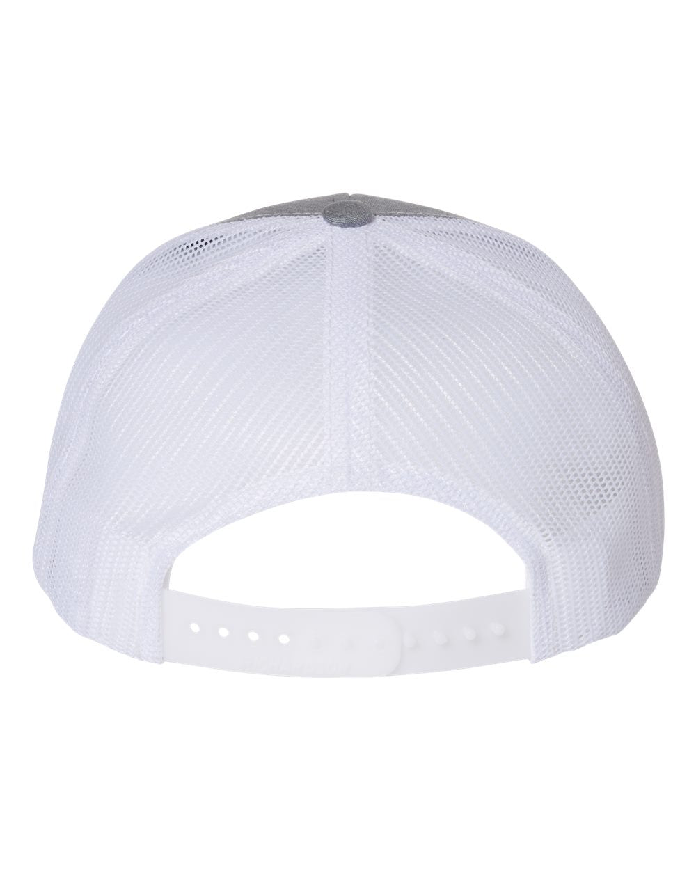 Heather Grey and White Color Youth Trucker Snapback Cap Back View