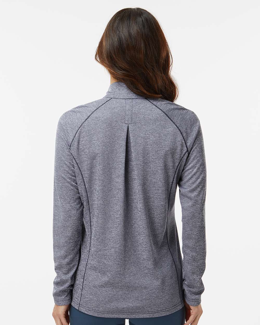 Adidas A594 Women's Space Dyed Quarter-Zip Pullover #colormdl_Collegiate Navy Melange