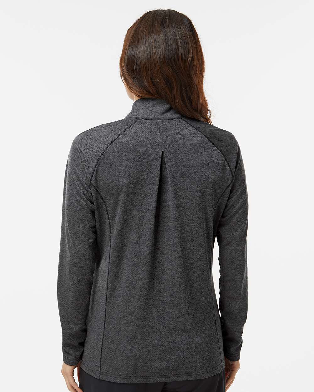 Adidas A594 Women's Space Dyed Quarter-Zip Pullover #colormdl_Black Melange