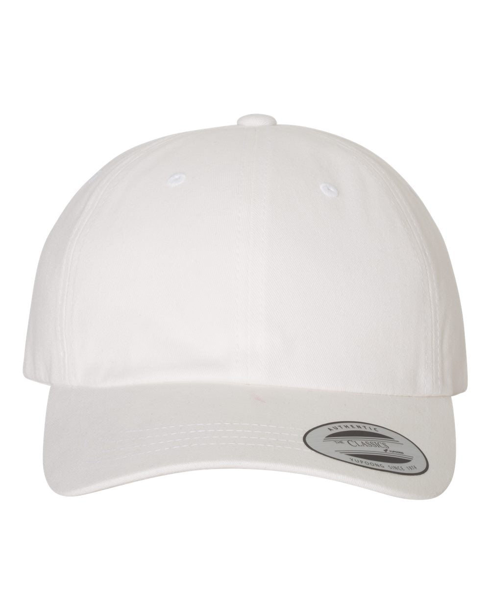 White Color Peached Cotton Twill Dad Hat