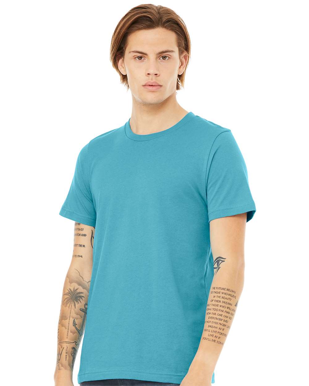 mdl Heather Aqua Color CVC Jersey Tee