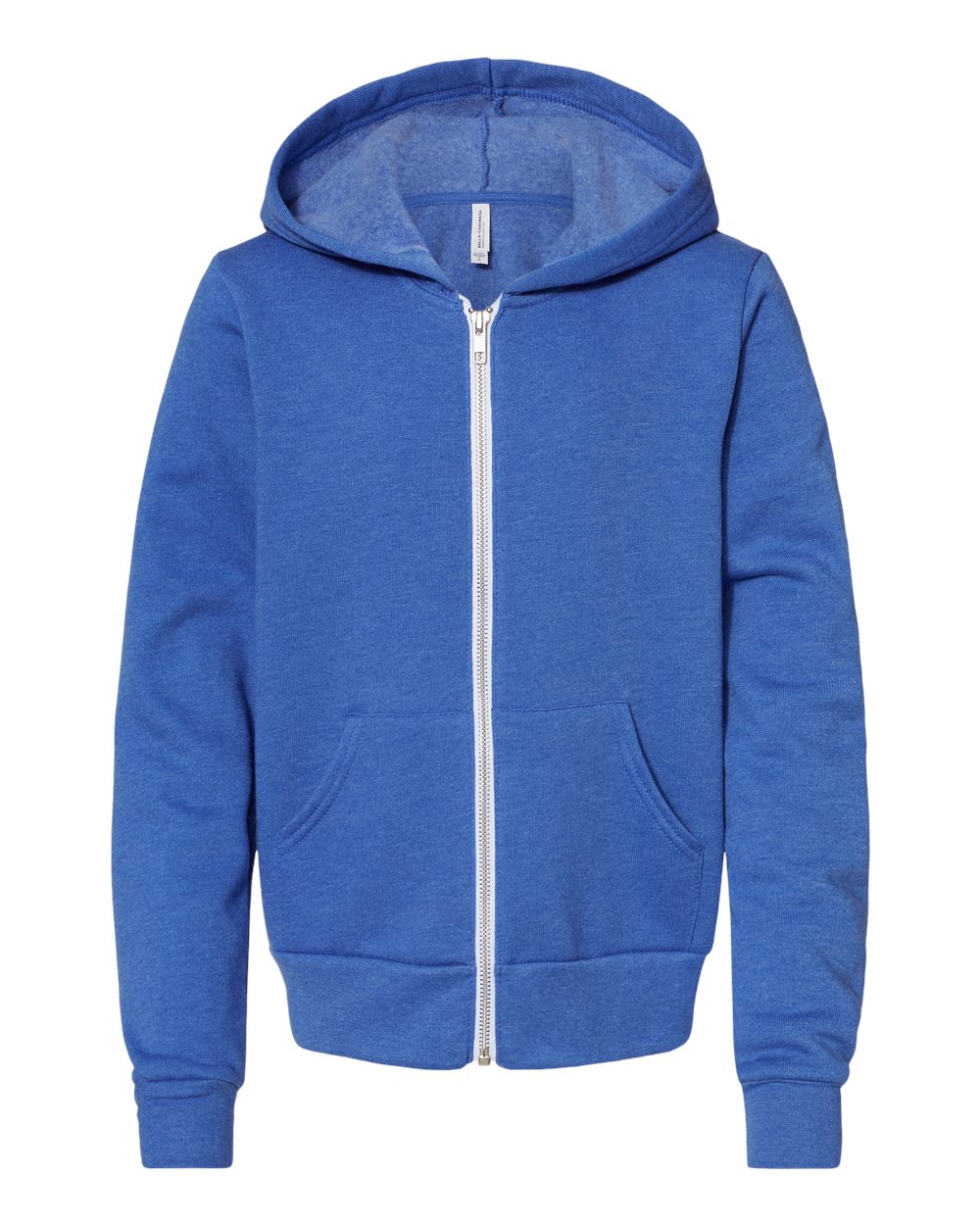 Heather True Royal Color Youth Sponge Fleece Full-Zip Hoodie