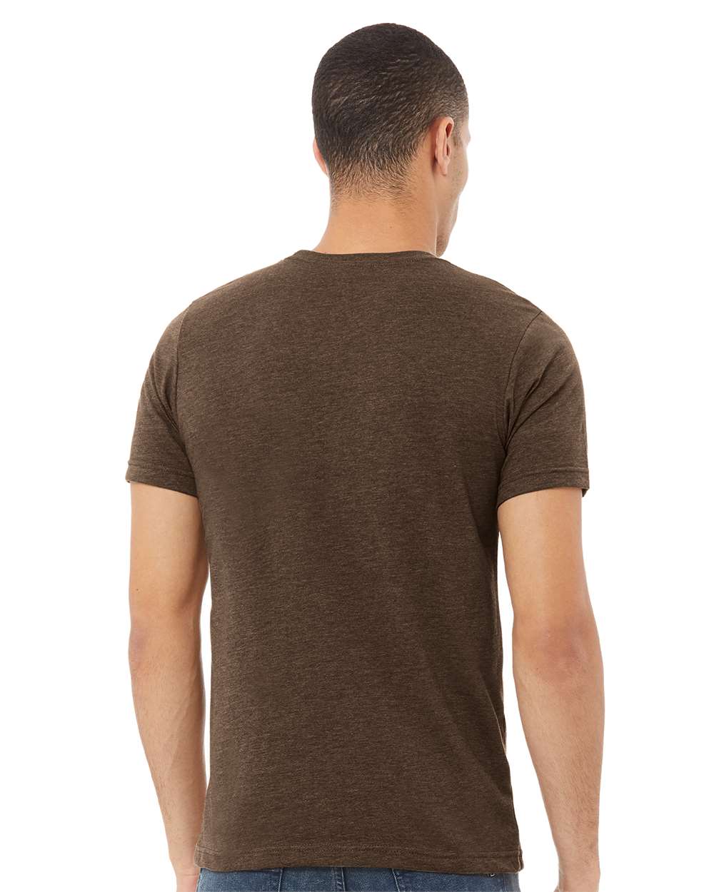 BELLA + CANVAS CVC Jersey Tee 3001CVC mdl Heather Brown Color CVC Jersey Tee
