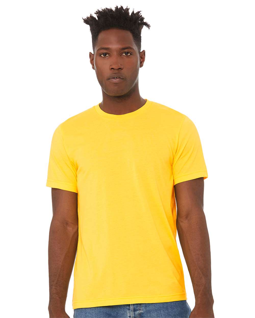 BELLA + CANVAS CVC Jersey Tee 3001CVC mdl Heather Yellow Color CVC Jersey Tee