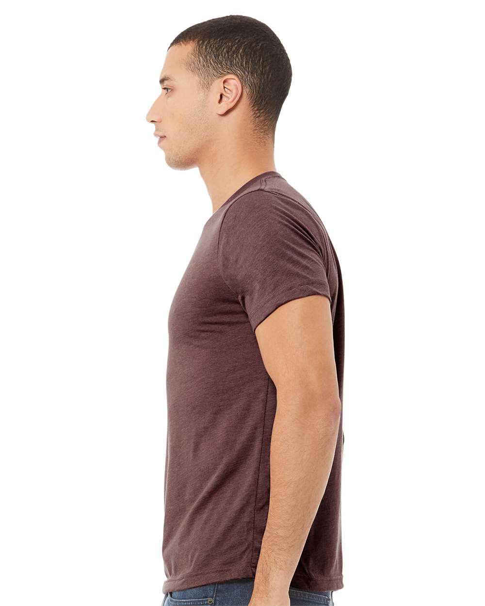 BELLA + CANVAS CVC Jersey Tee 3001CVC mdl Heather Maroon Color CVC Jersey Tee
