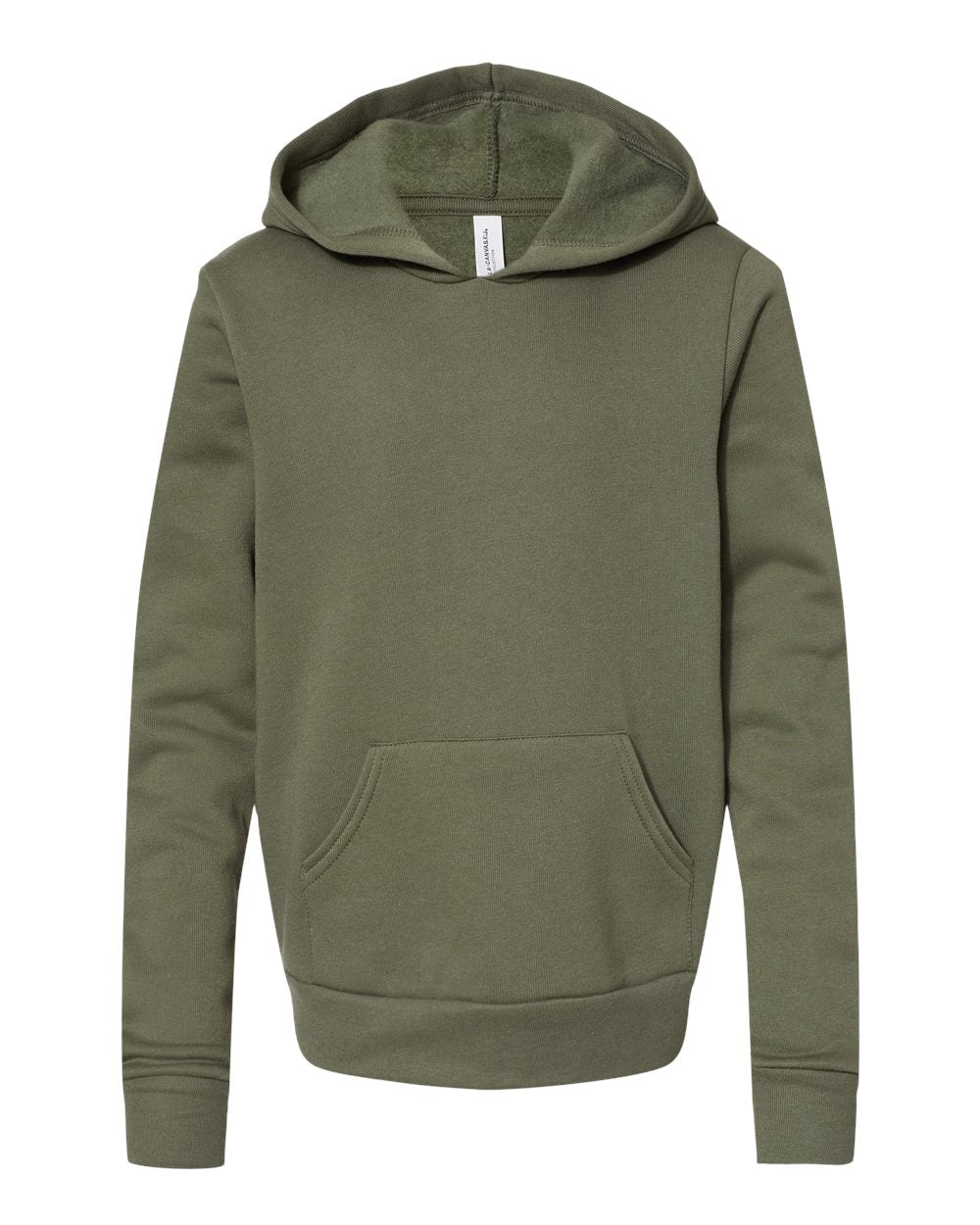 Military Green Color Youth Sponge Fleece Hoodie