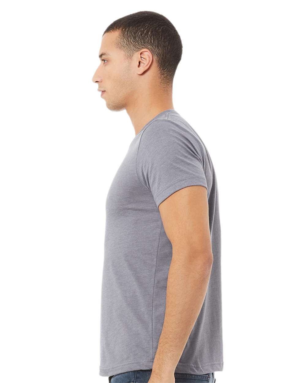 BELLA + CANVAS CVC Jersey Tee 3001CVC mdl Heather Storm Color CVC Jersey Tee