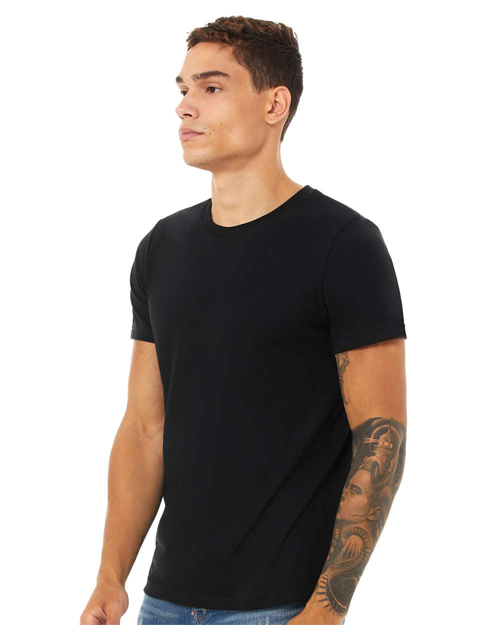 BELLA + CANVAS CVC Jersey Tee 3001CVC mdl Solid Black Blend Color CVC Jersey Tee