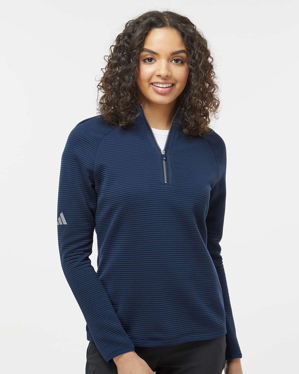 Adidas A589 Women's Spacer Quarter-Zip Pullover #colormdl_Collegiate Navy