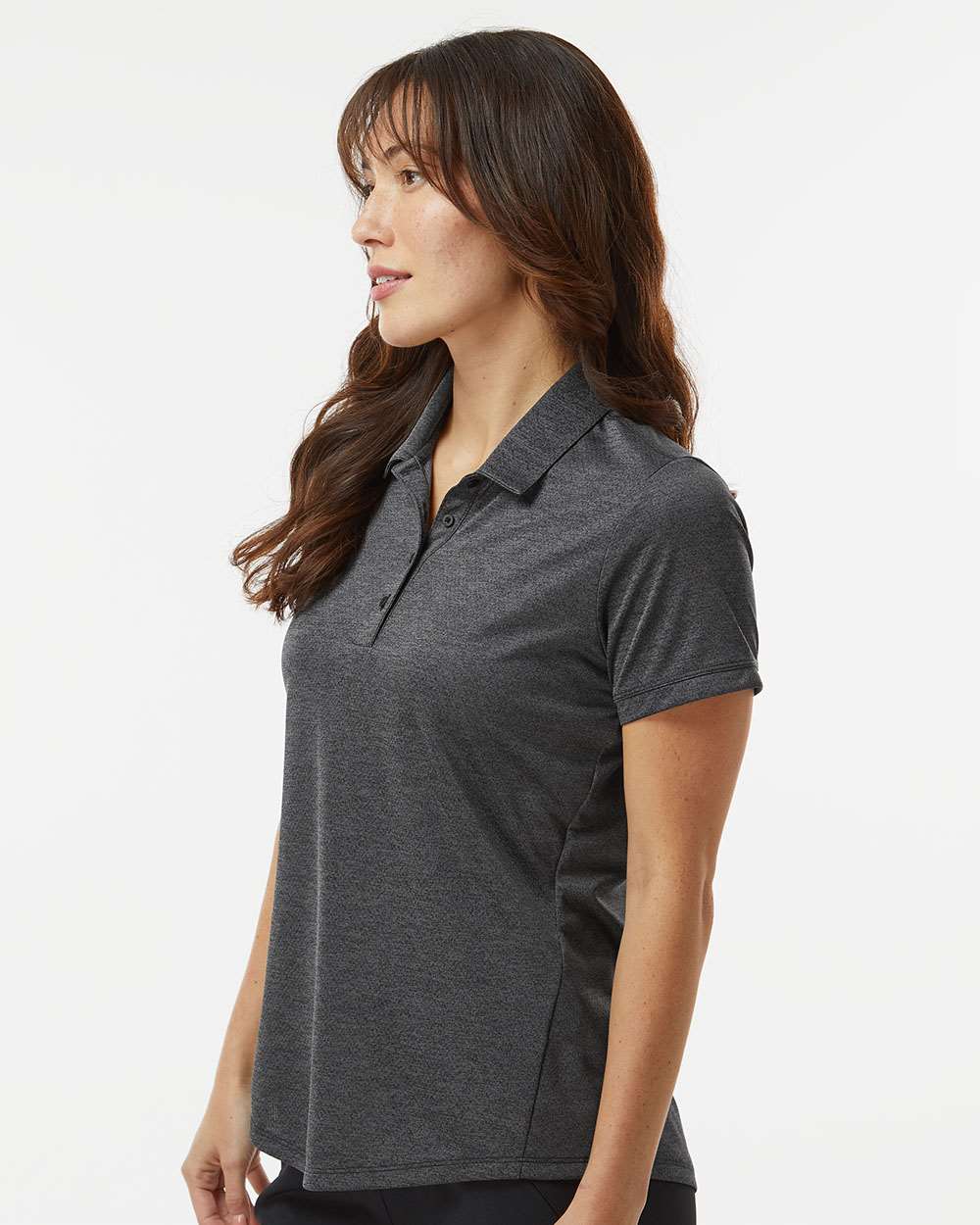 Adidas A592 Women's Space Dyed Polo #colormdl_Black Melange