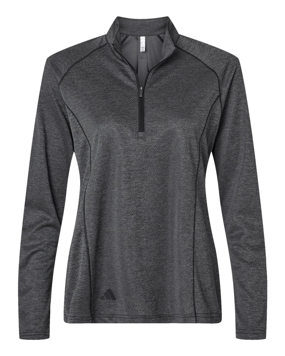 Adidas A594 Women's Space Dyed Quarter-Zip Pullover #color_Black Melange