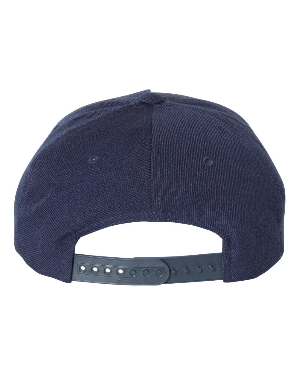 Navy Color Premium Five-Panel Curved Visor Snapback Cap Back View