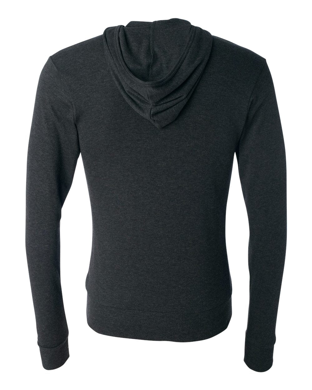 BELLA + CANVAS Triblend Lightweight Full-Zip Hooded Long Sleeve Tee 3939 Charcoal Black Triblend Color Triblend Lightweight Full-Zip Hooded Long Sleeve Tee