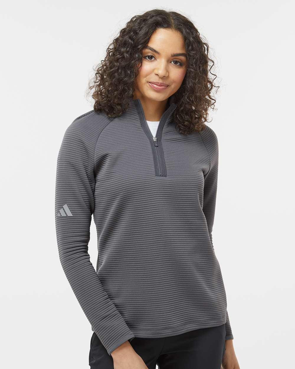 Adidas A589 Women's Spacer Quarter-Zip Pullover #colormdl_Grey Five
