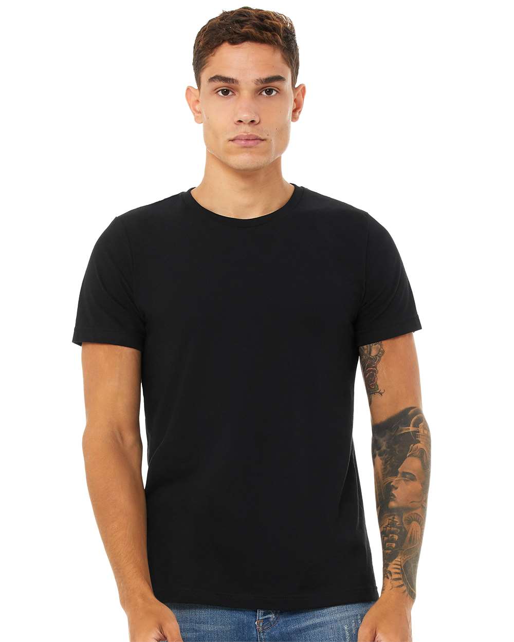 BELLA + CANVAS CVC Jersey Tee 3001CVC mdl Solid Black Blend Color CVC Jersey Tee