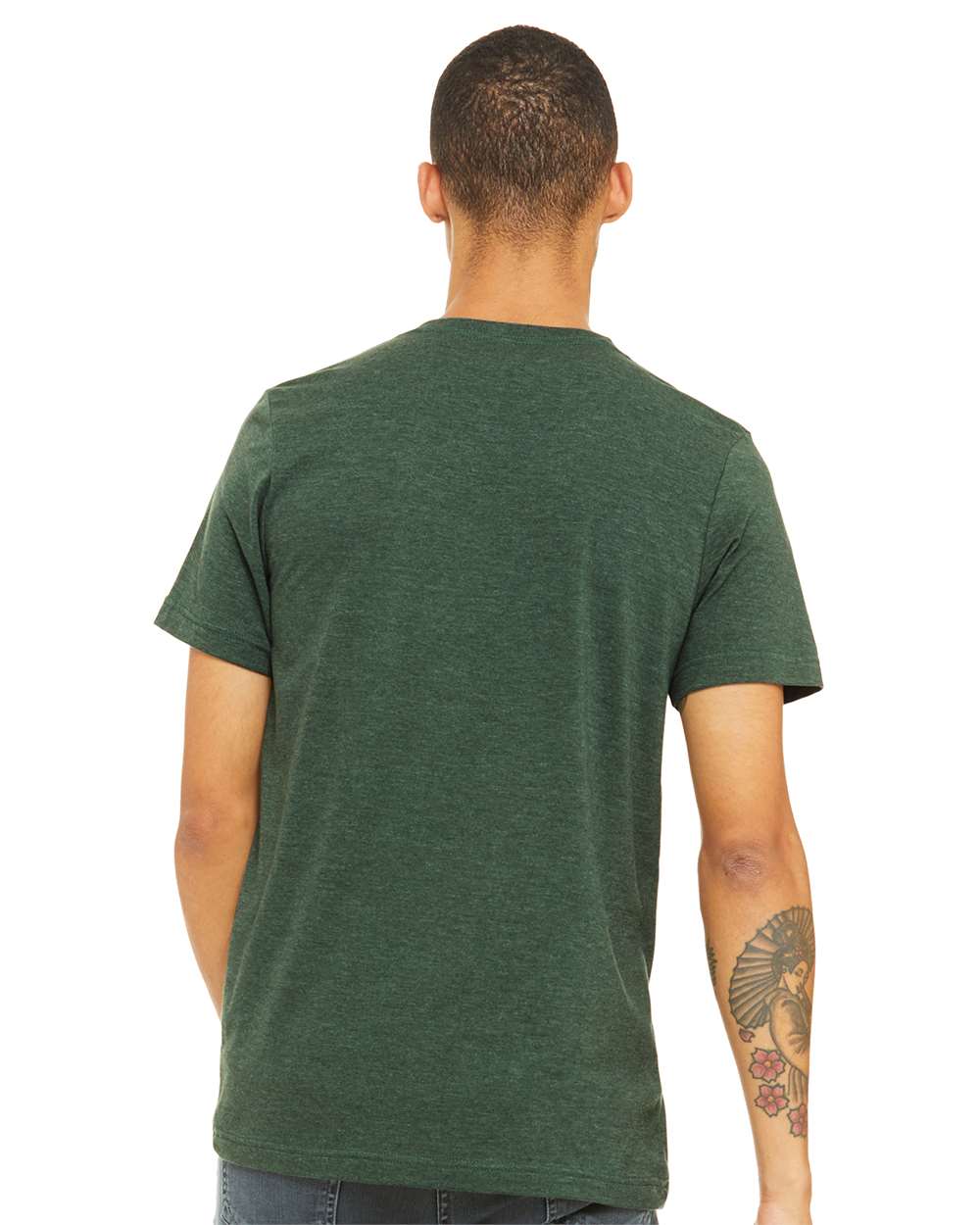 BELLA + CANVAS CVC Jersey Tee 3001CVC mdl Heather Forest Color CVC Jersey Tee