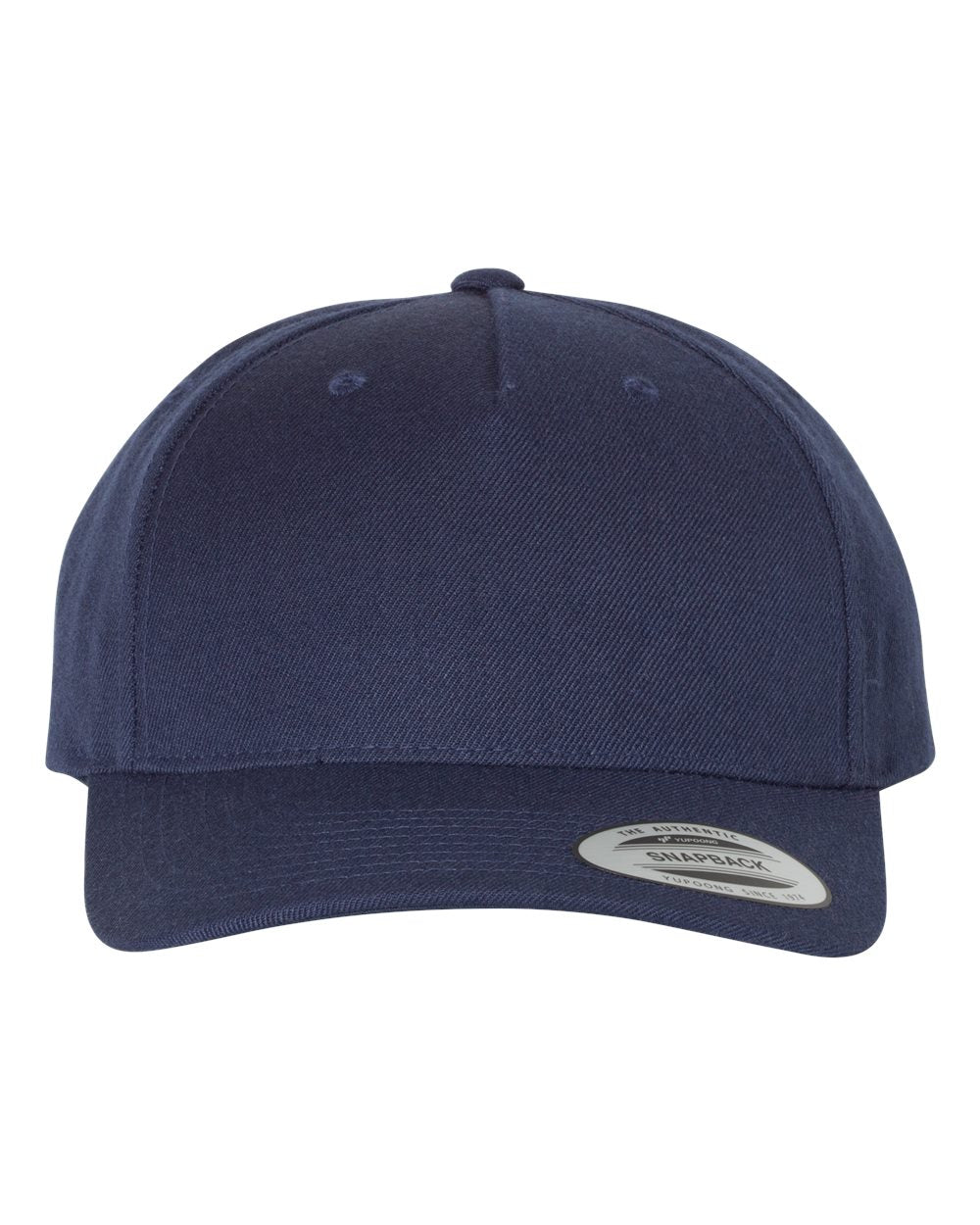 YP Classics Premium Five-Panel Curved Visor Snapback Cap 5789M Navy Color Premium Five-Panel Curved Visor Snapback Cap