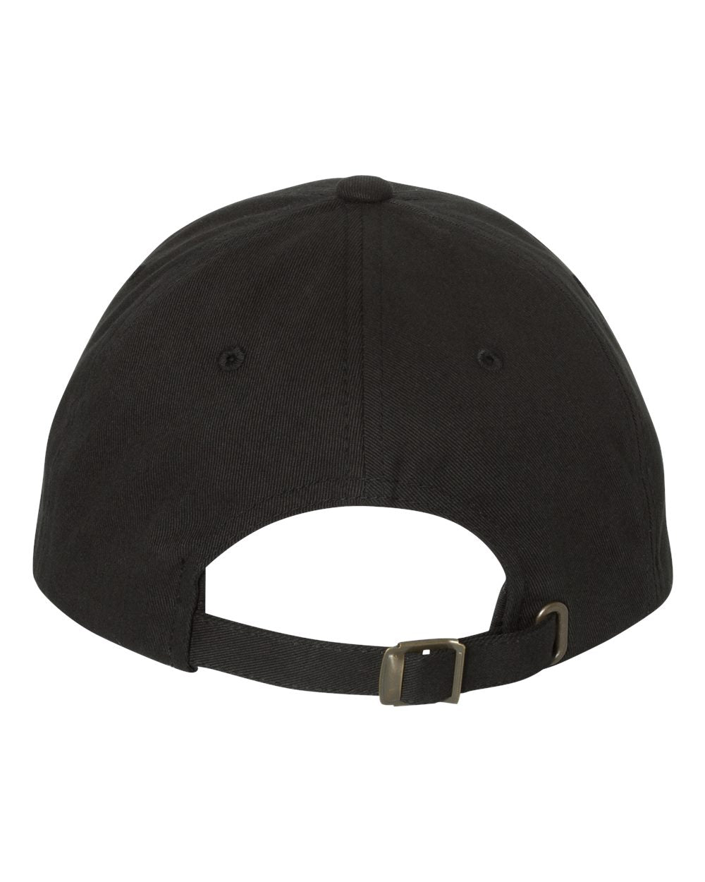 YP Classics Peached Cotton Twill Dad Hat 6245PT Black Color Peached Cotton Twill Dad Hat Back View