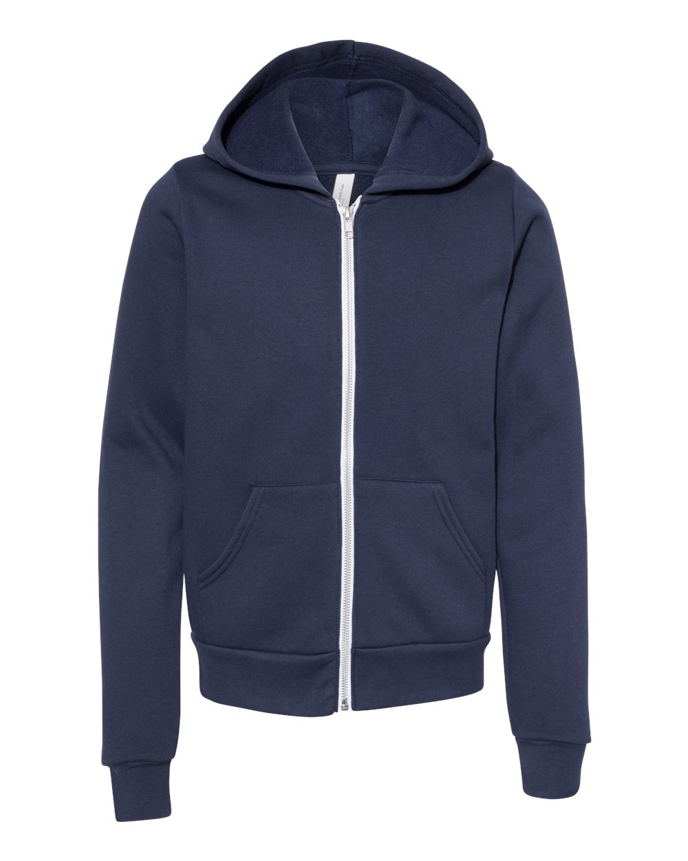 Navy Color Youth Sponge Fleece Full-Zip Hoodie