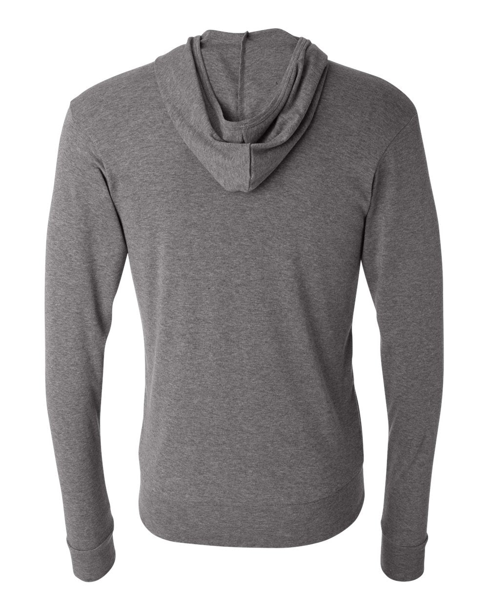 Grey Triblend Color Triblend Lightweight Full-Zip Hooded Long Sleeve Tee