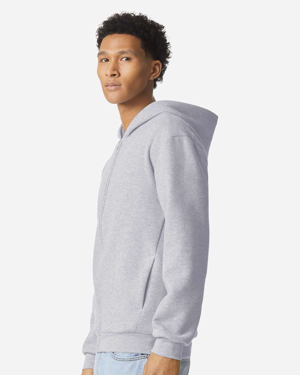 American Apparel  RF497 ReFlex Fleece Full-Zip Hoodie #colormdl_Heather Grey