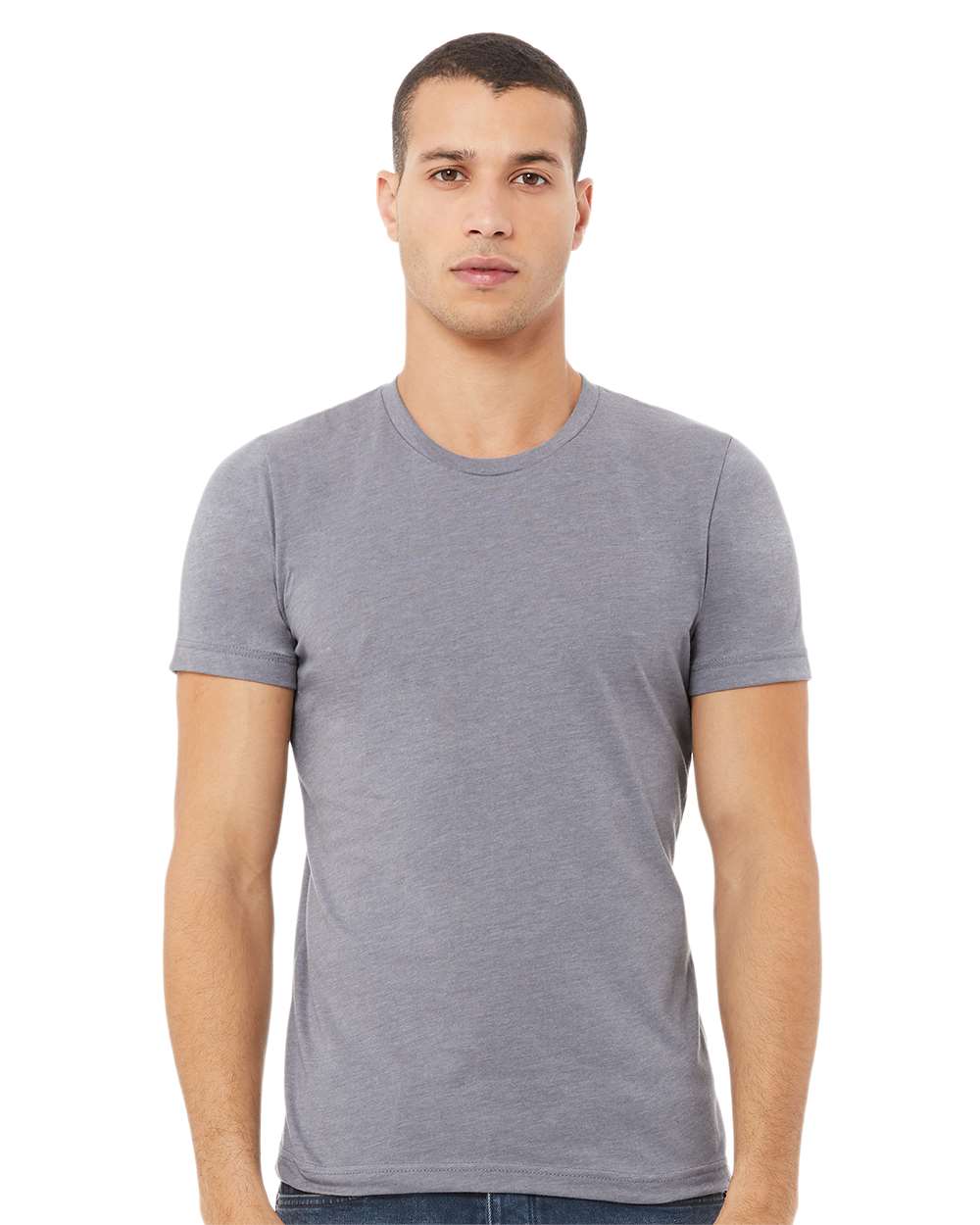 BELLA + CANVAS CVC Jersey Tee 3001CVC mdl Heather Storm Color CVC Jersey Tee