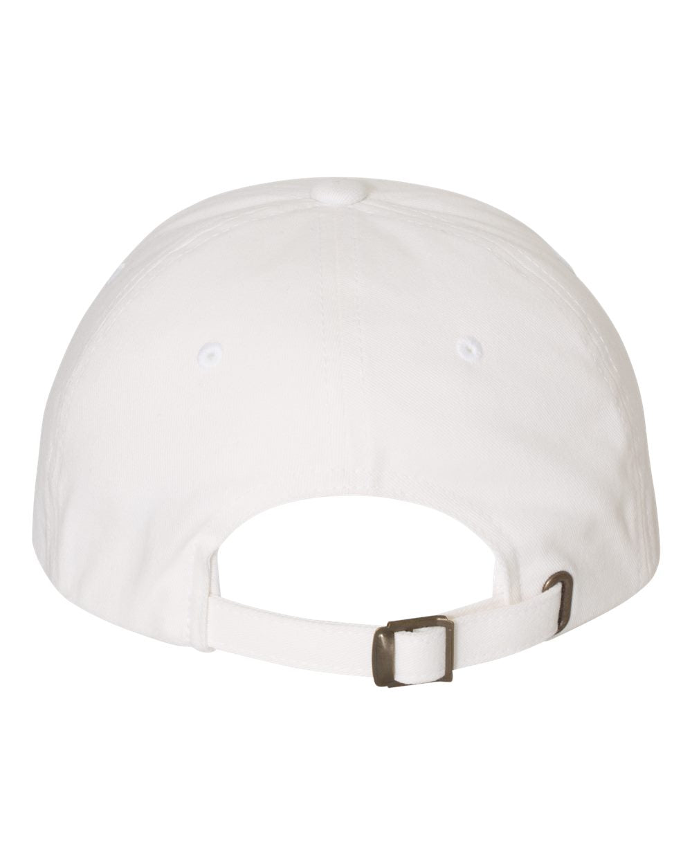White Color Peached Cotton Twill Dad Hat Back View