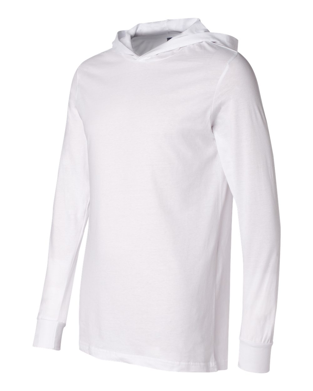 White Color Jersey Hooded Long Sleeve Tee