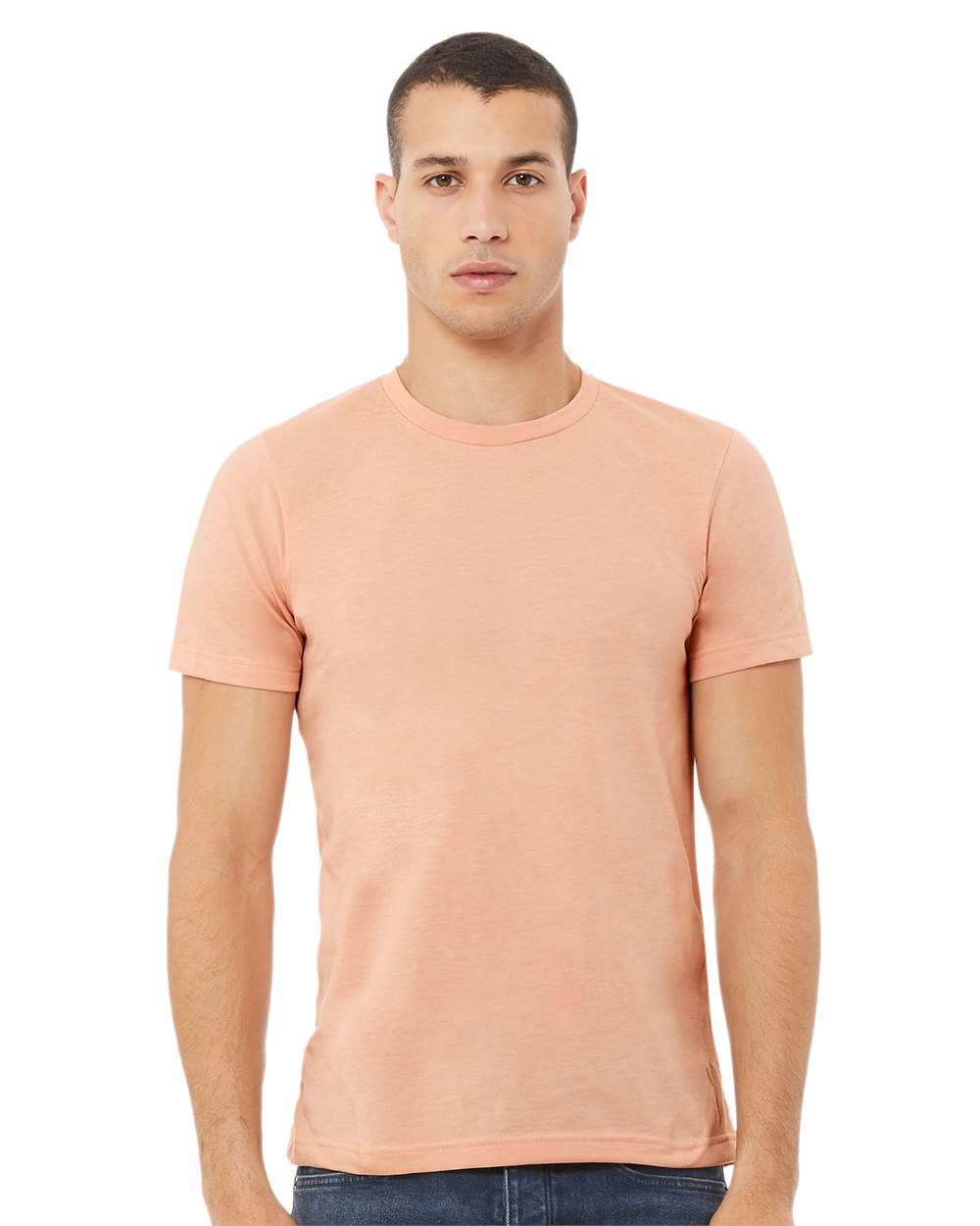 BELLA + CANVAS CVC Jersey Tee 3001CVC mdl Heather Peach CVC Jersey Tee