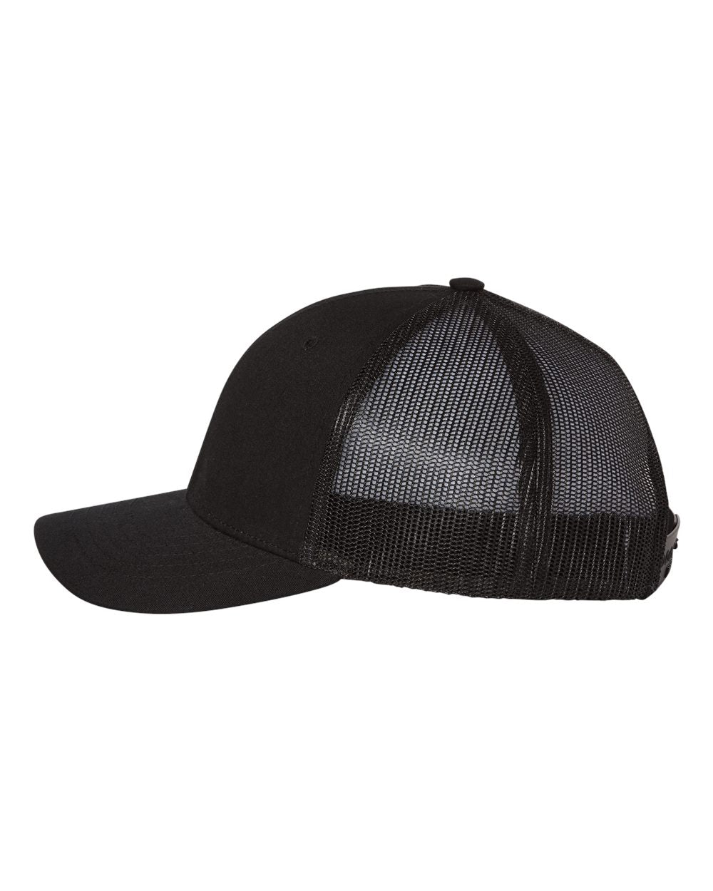 Black Color Youth Trucker Snapback Cap Side View