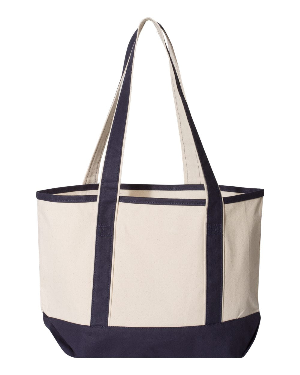 Q-Tees 20L Small Deluxe Tote Q125800 #color_Natural/ Navy