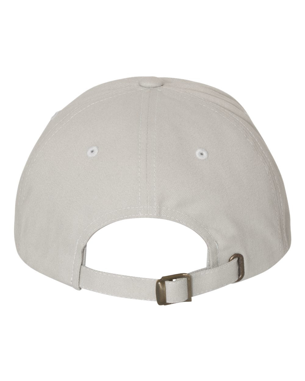 Light Grey Color Peached Cotton Twill Dad Hat Back View
