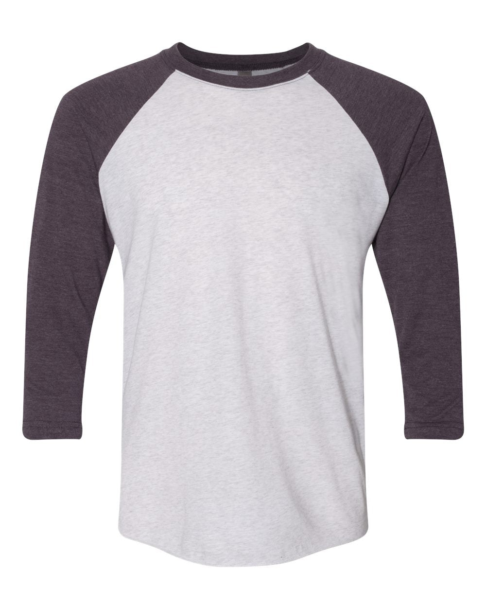 Next Level Triblend Three-Quarter Raglan T-Shirt 6051 #color_Vintage Purple Sleeves/ Heather White Body