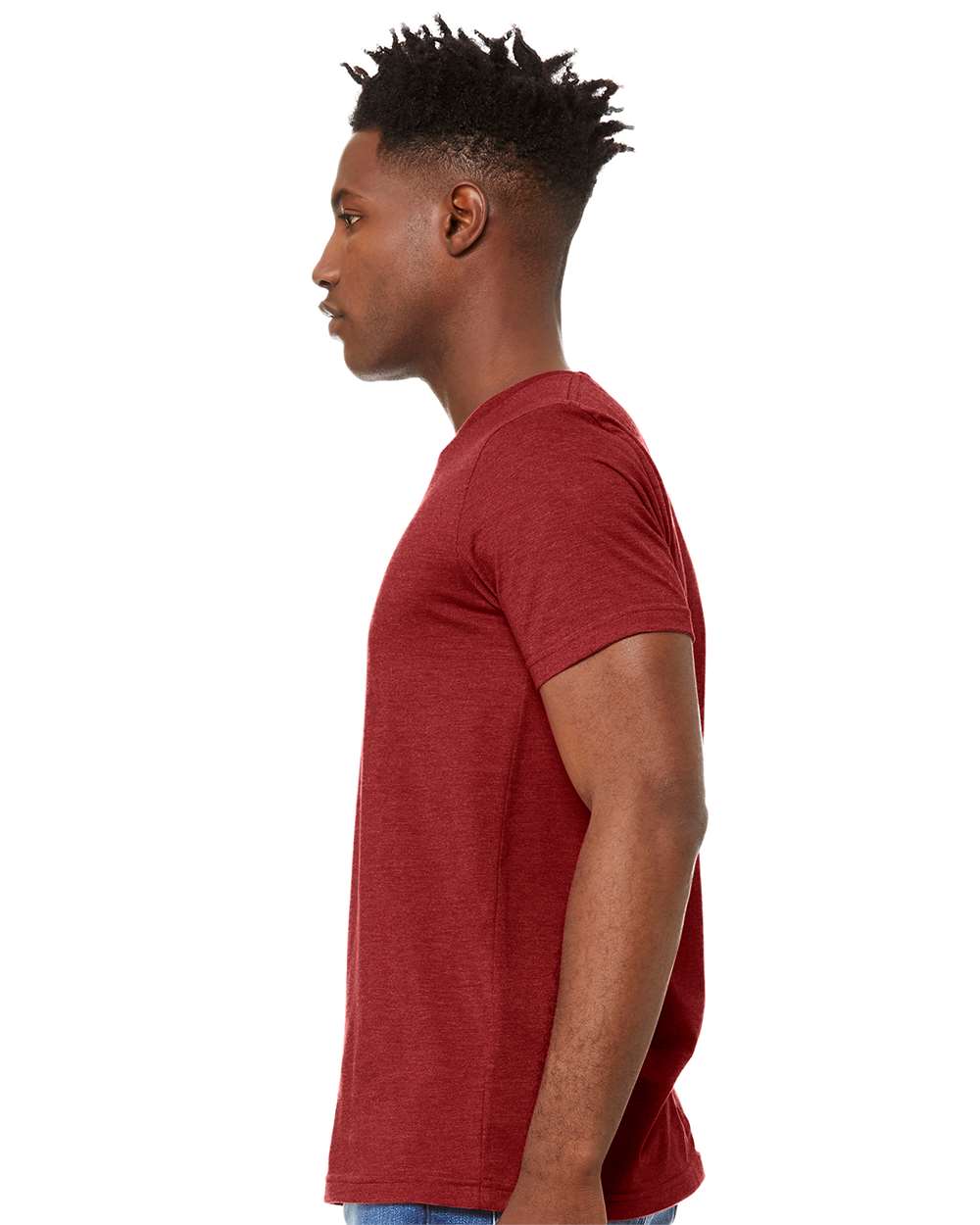 BELLA + CANVAS CVC Jersey Tee 3001CVC mdl Heather Canvas Red Color CVC Jersey Tee
