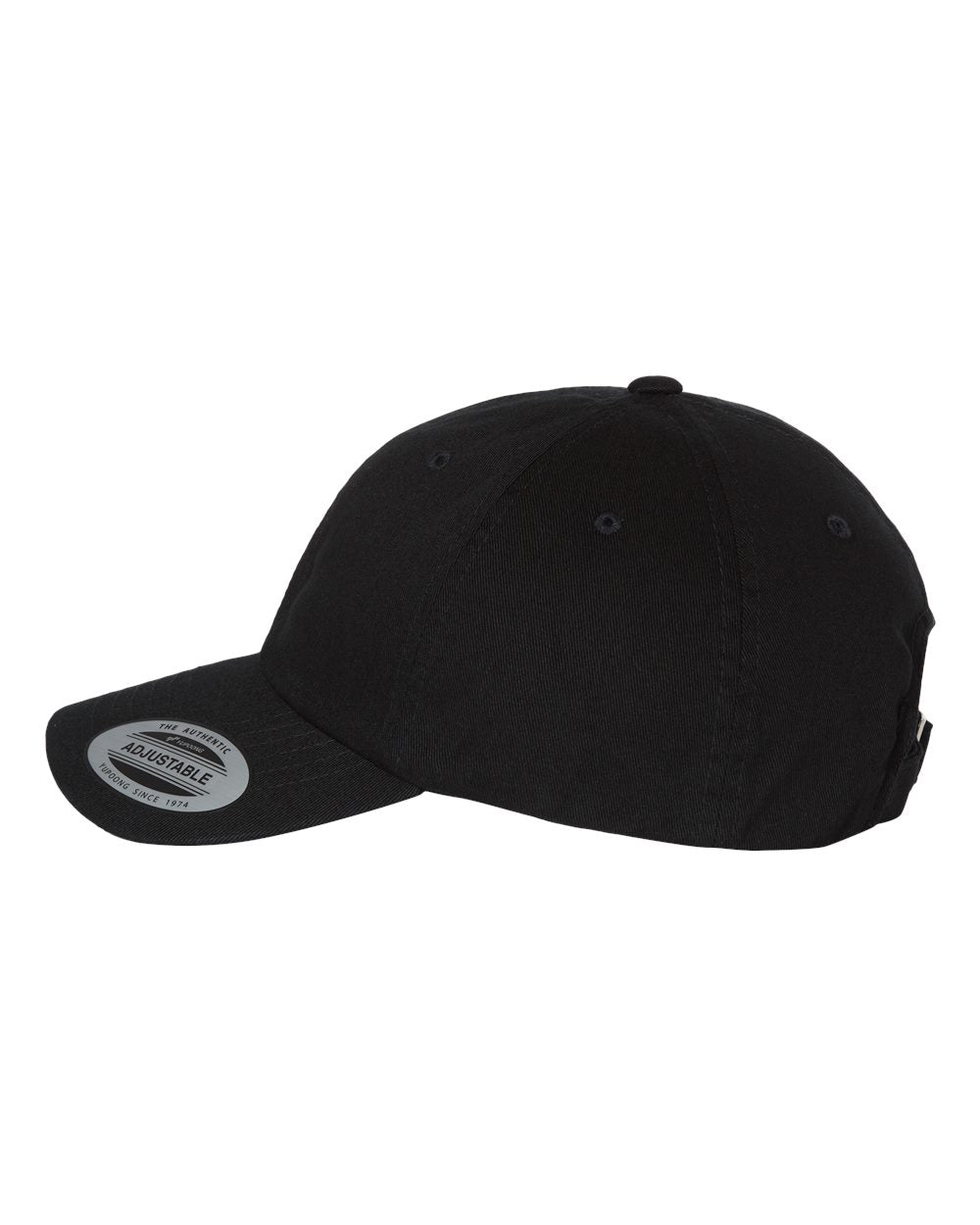 Black Color EcoWash™ Dad Hat Side View