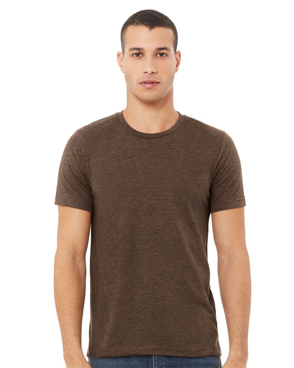Heather Brown Color CVC Jersey Tee