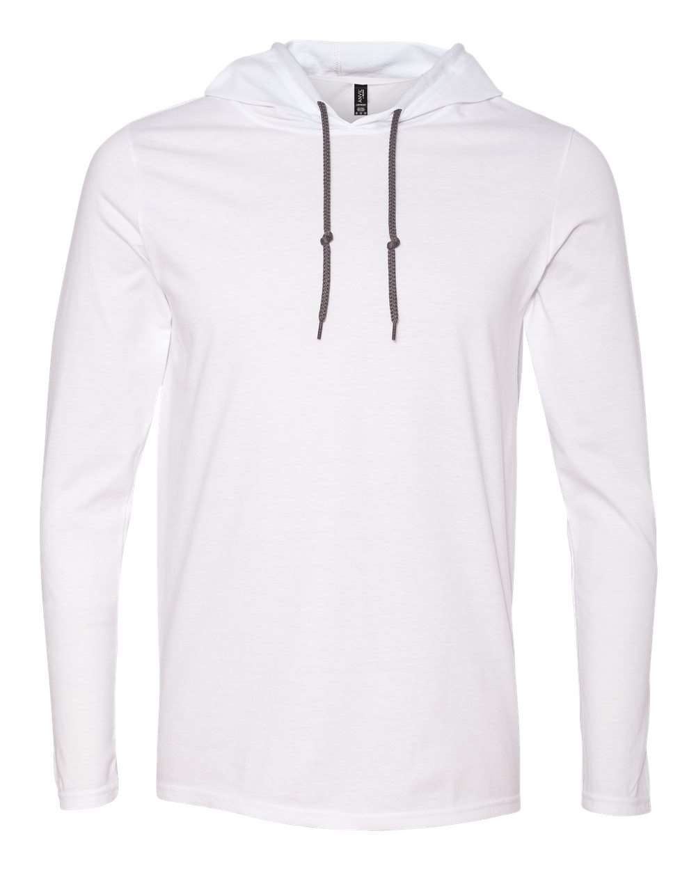 Gildan Softstyle® Lightweight Hooded Long Sleeve T-Shirt 987 #color_White/ Dark Grey