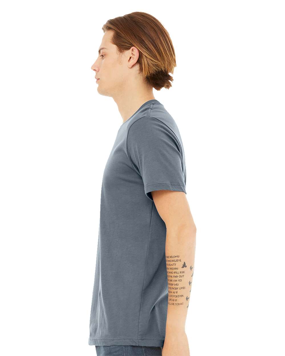 BELLA + CANVAS Unisex Jersey Tee 3001 mdl Steel Blue Color Unisex Jersey Tee