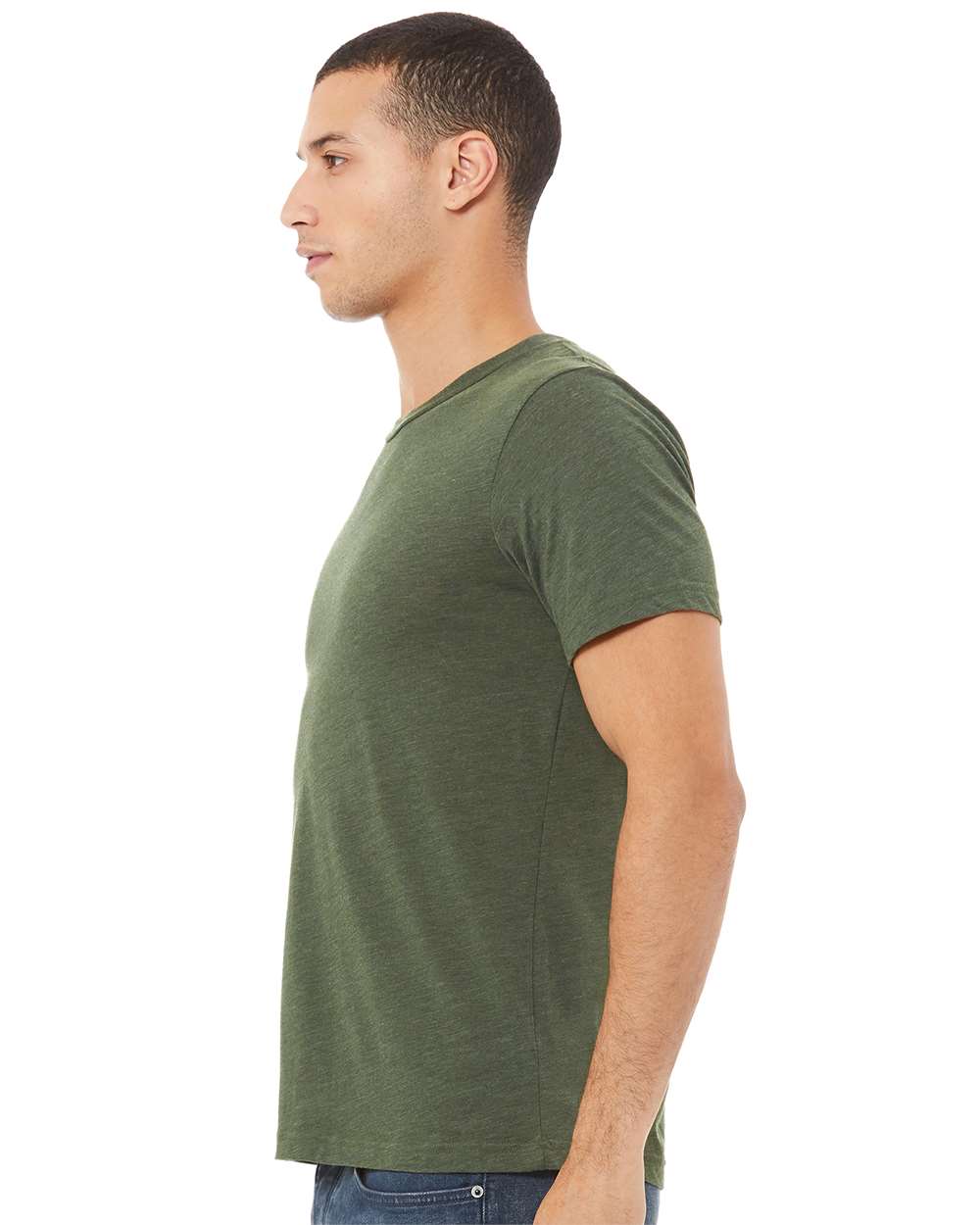 BELLA + CANVAS Unisex Triblend Tee 3413 #colormdl_Military Green Triblend