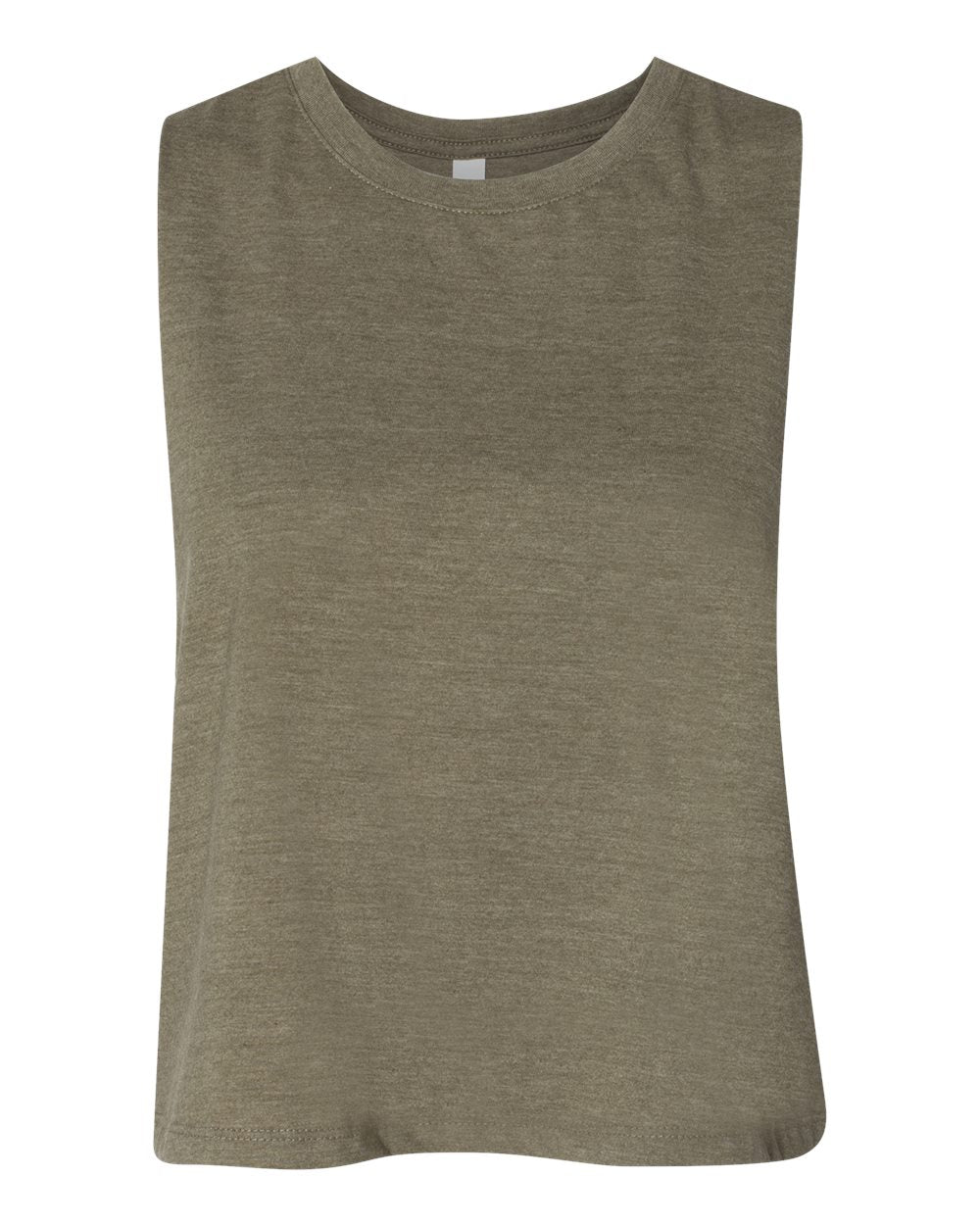 Heather Olive Color Women's Racerback Crop Tank