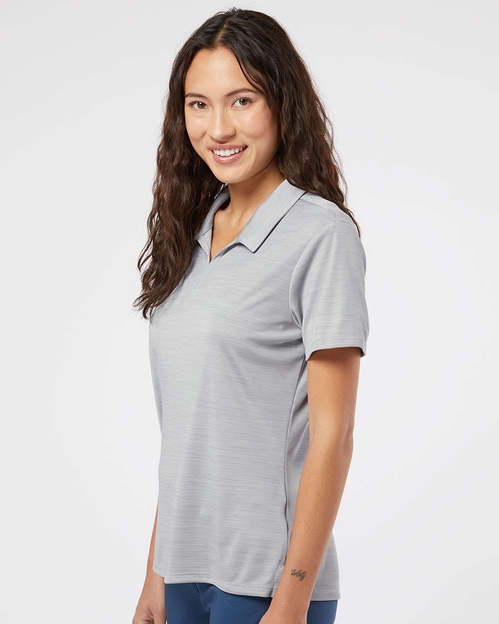 Adidas A403 Women's Mélange Polo #colormdl_Mid Grey Melange