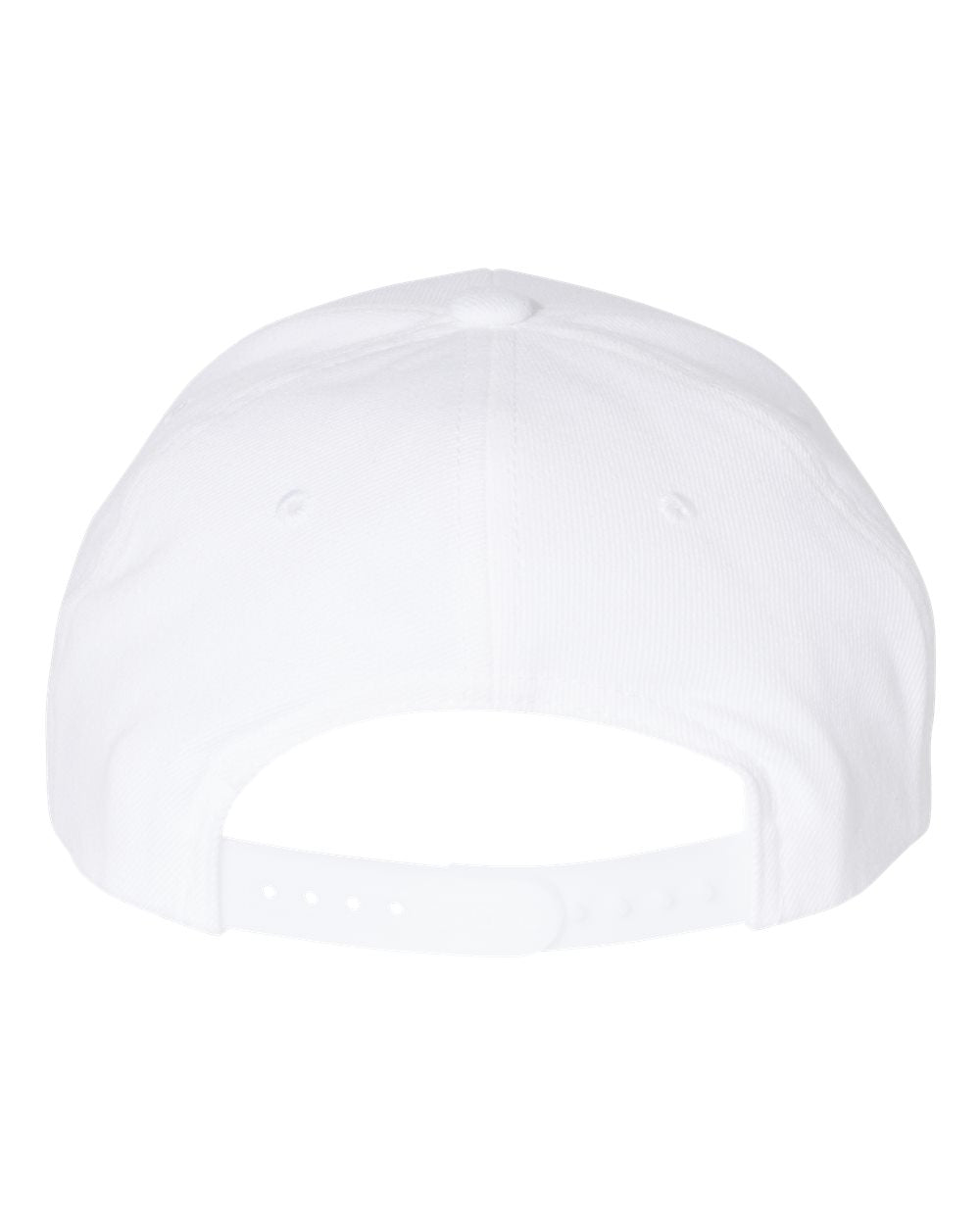 White Color Premium Curved Visor Snapback Cap Back View