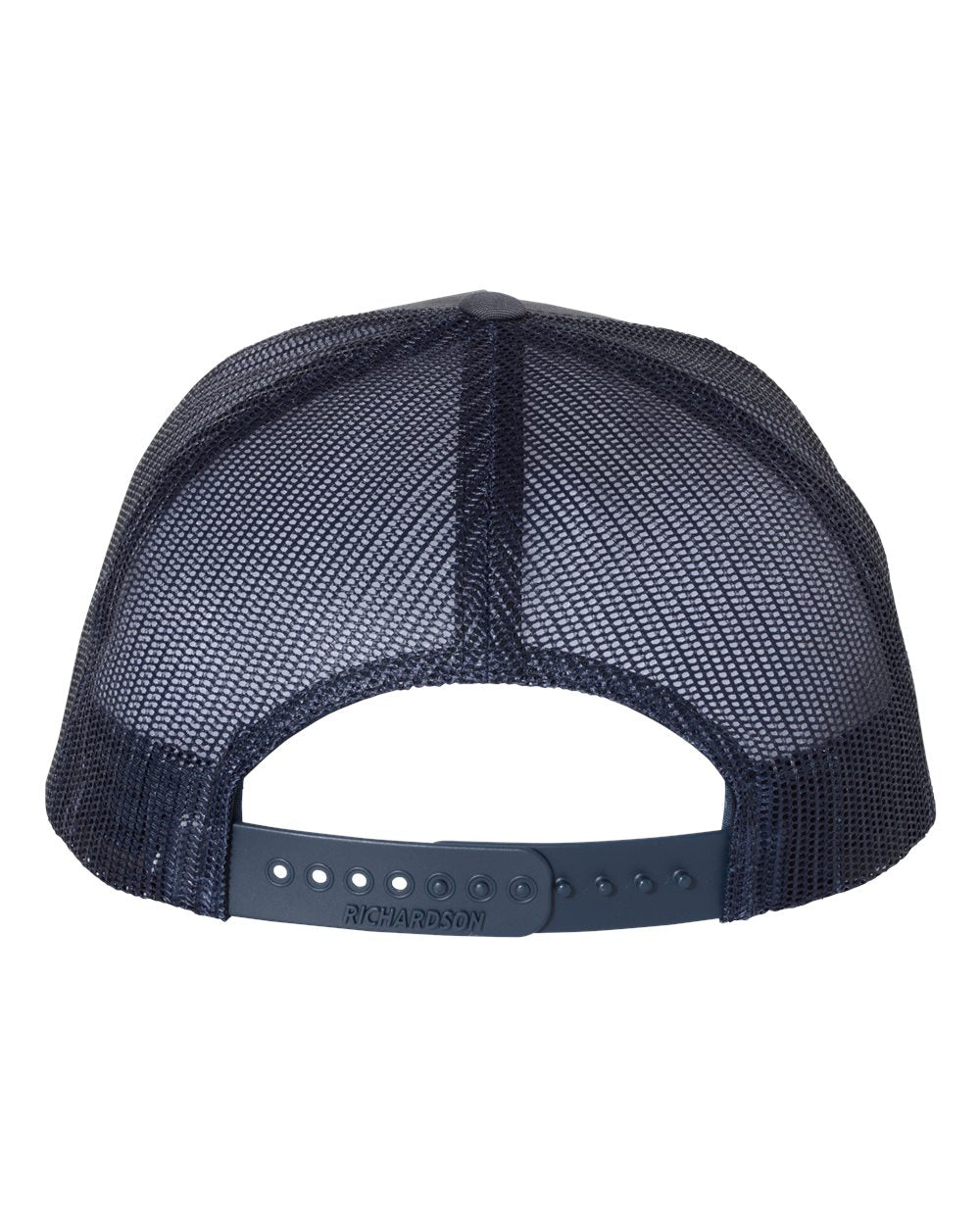 Ombre Blue and Navy Color Five-Panel Trucker Cap Back View