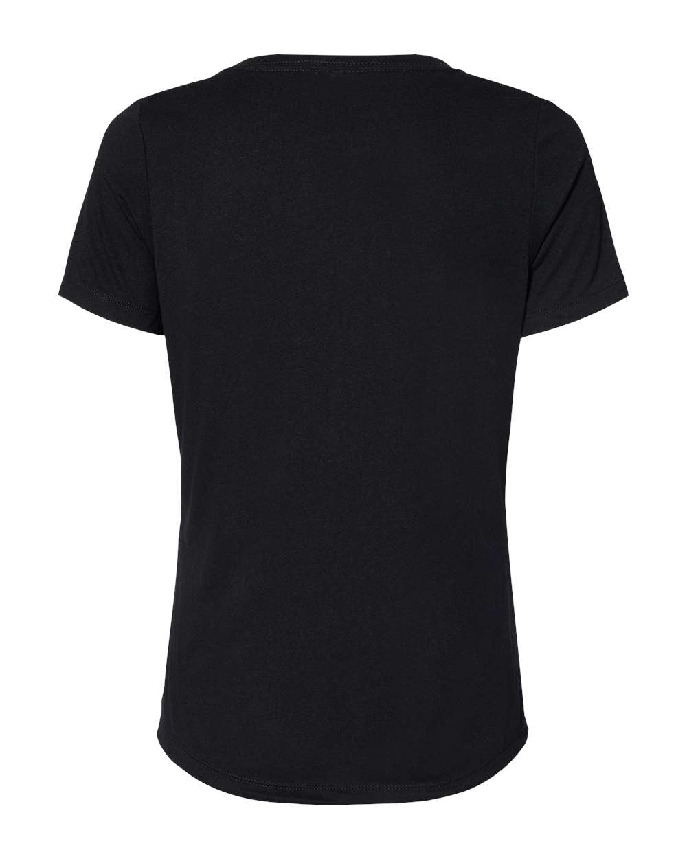 Solid Black Triblend Color Women's Relaxed Triblend Short Sleeve V-Neck Tee