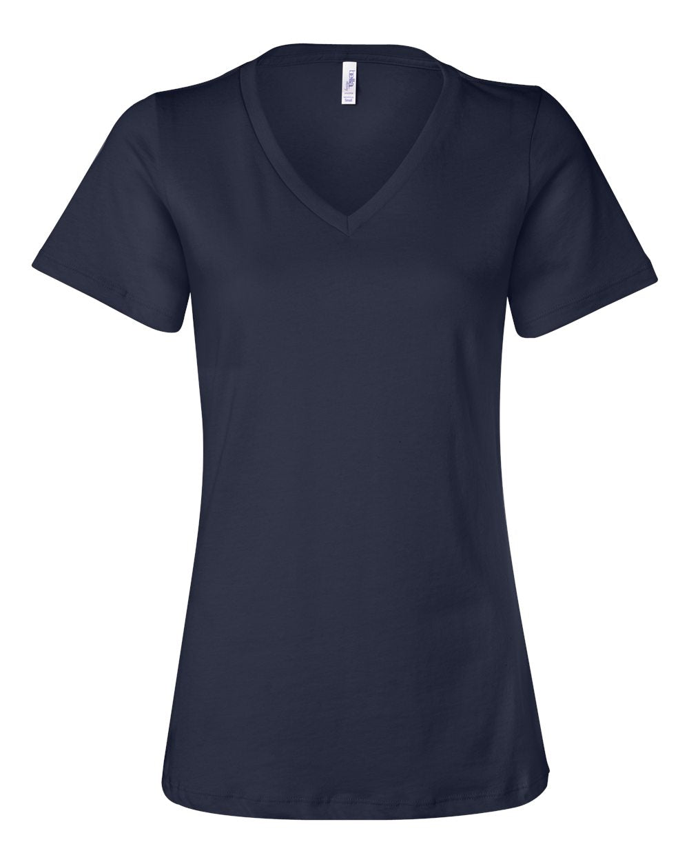 Navy Color Women’s Relaxed Jersey V-Neck Tee