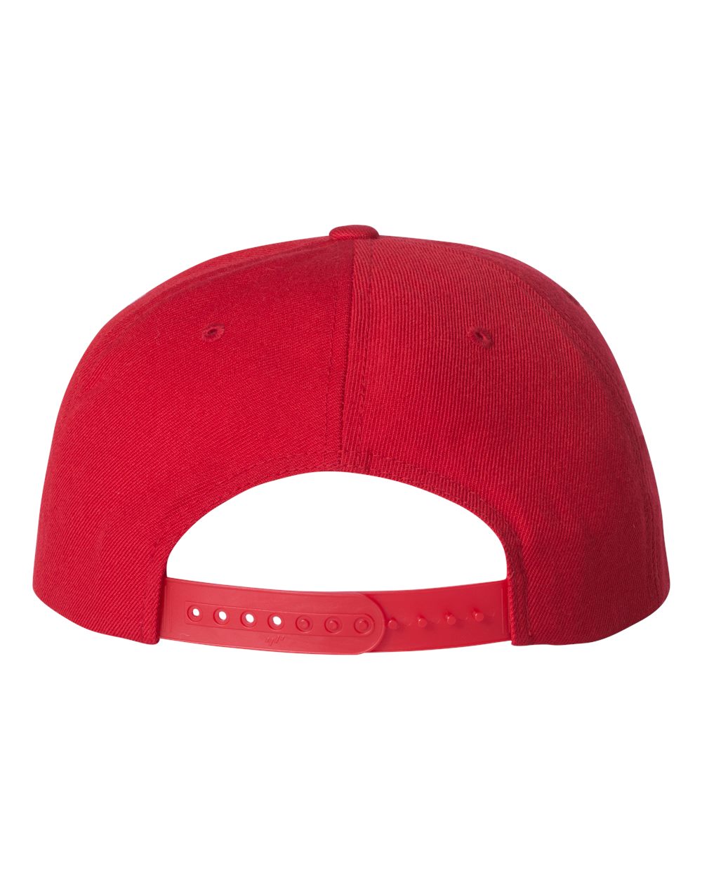 Red Color Wool Blend Snapback Cap Back View